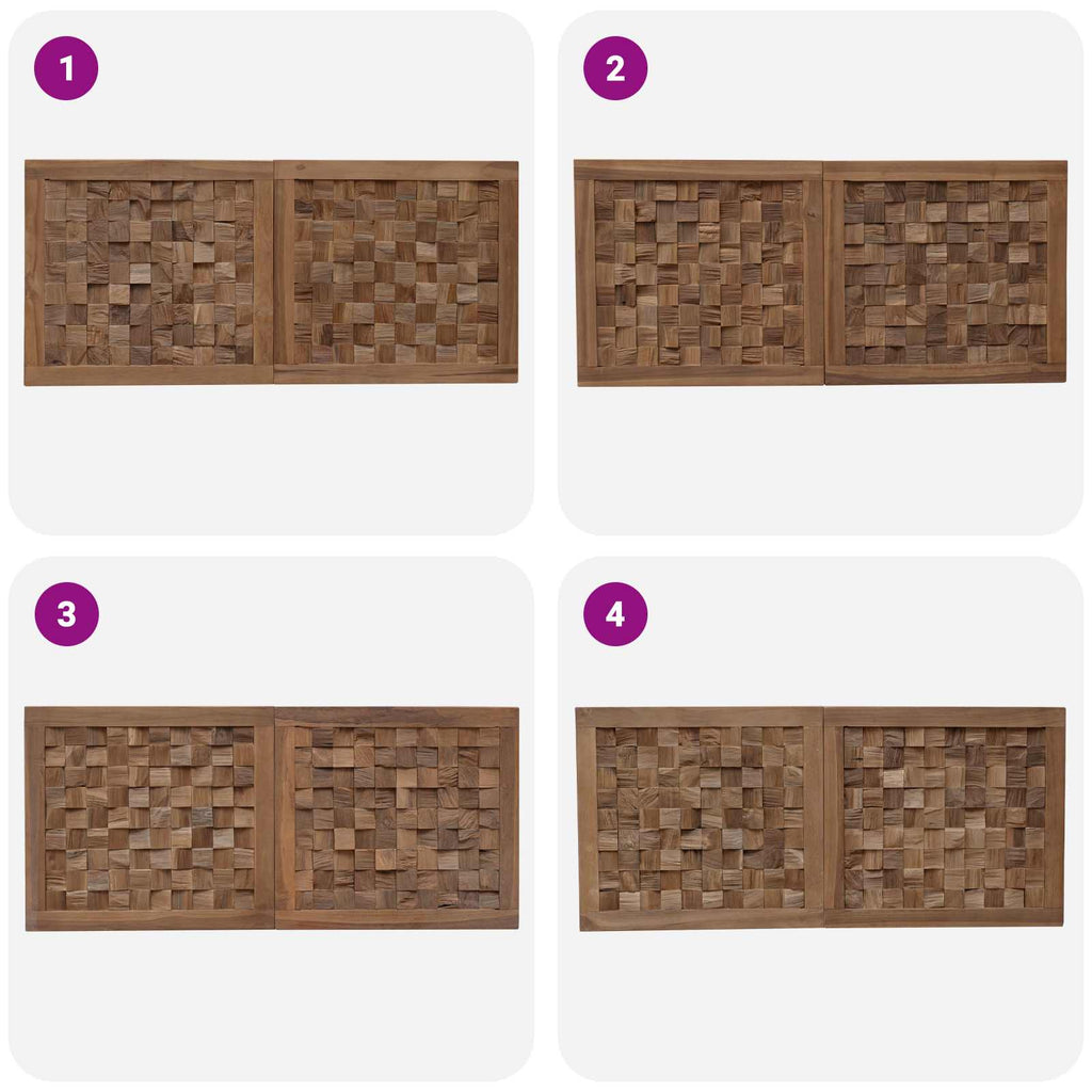 Bettkopfteil Natur Massivholz Teak