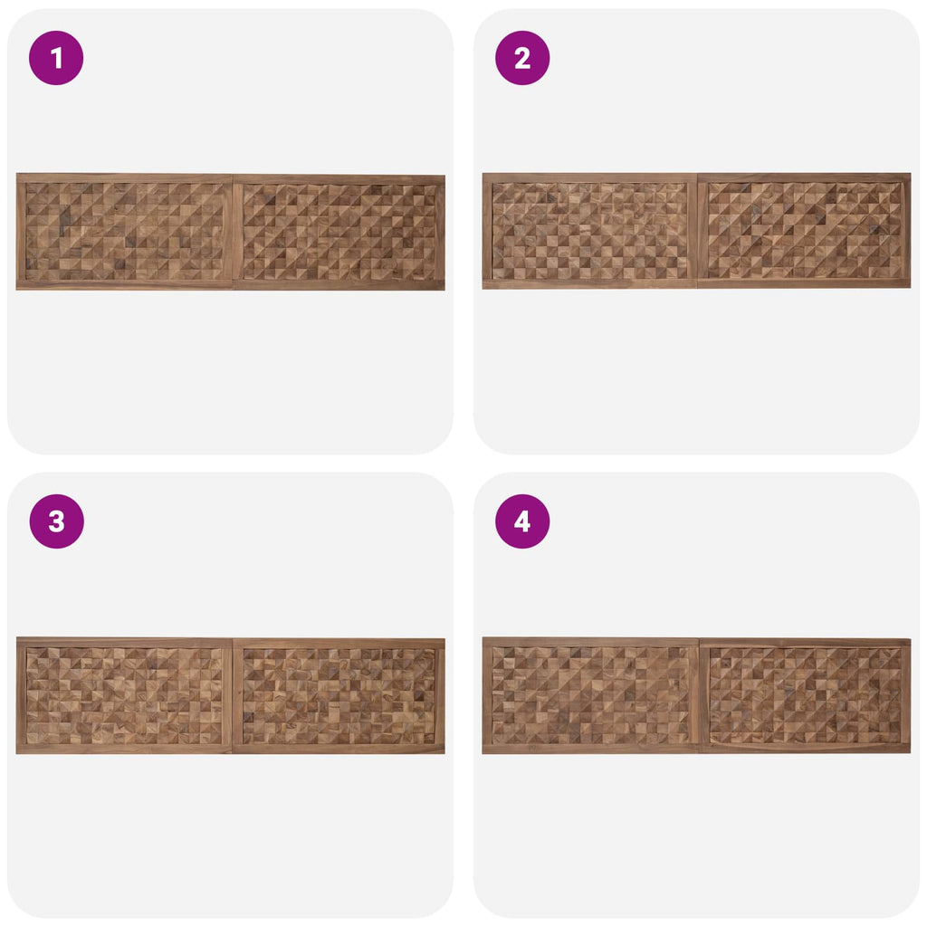 Bettkopfteil Natur Massivholz Teak