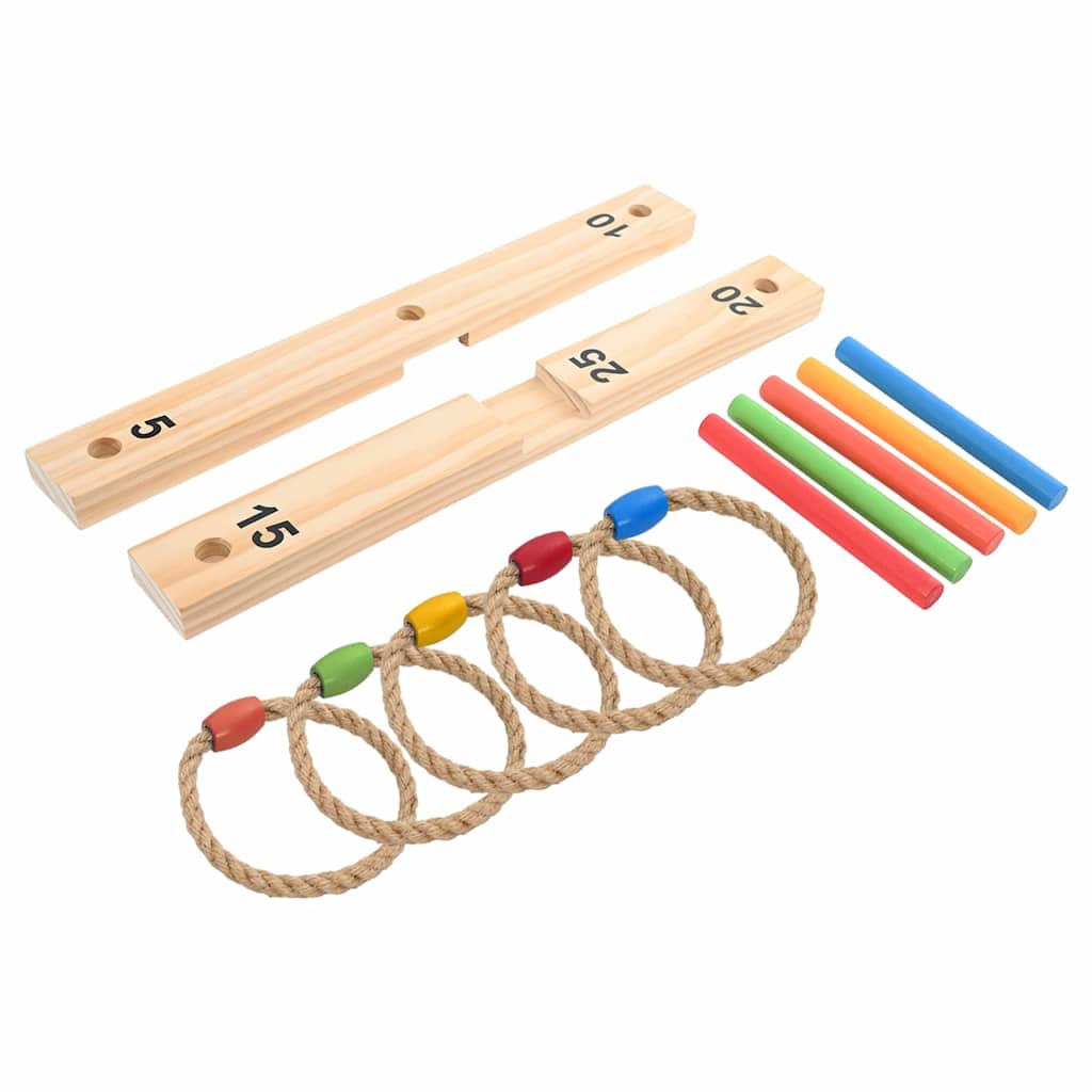 Ringwurfspielset Mehrfarbig 41 x 41 x 16 cm Massivholz Kiefer