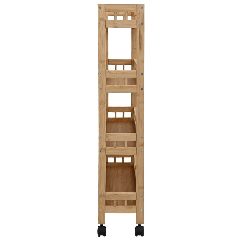 Küchenwagen mit Rädern Natur 60 x 18 x 97 cm Bambus