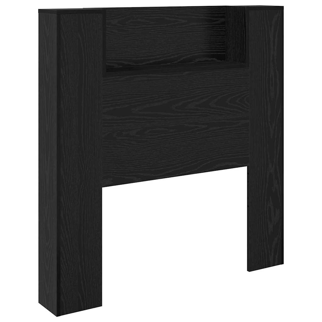 Stauraum Kopfteil mit LED Schwarze Eiche Holzwerkstoff