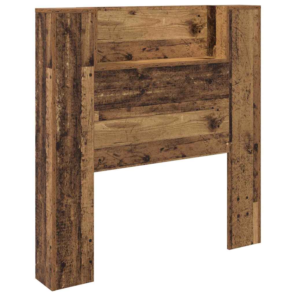 Stauraum Kopfteil mit LED Altholz Holzwerkstoff