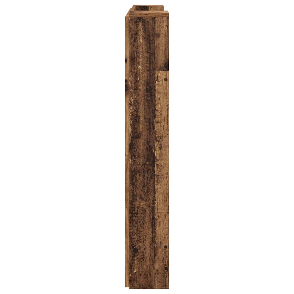 Stauraum Kopfteil mit LED Altholz Holzwerkstoff