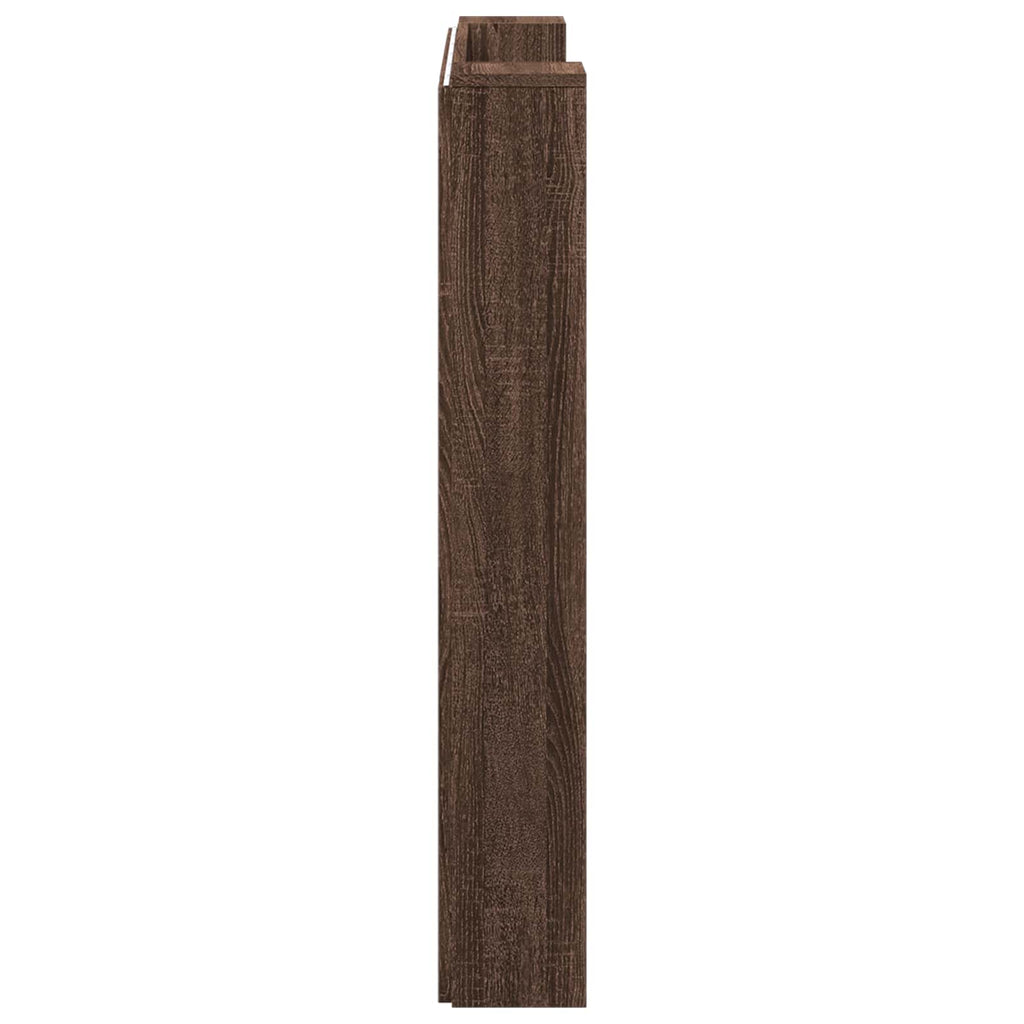 Stauraum Kopfteil mit LED Brauneiche Holzwerkstoff