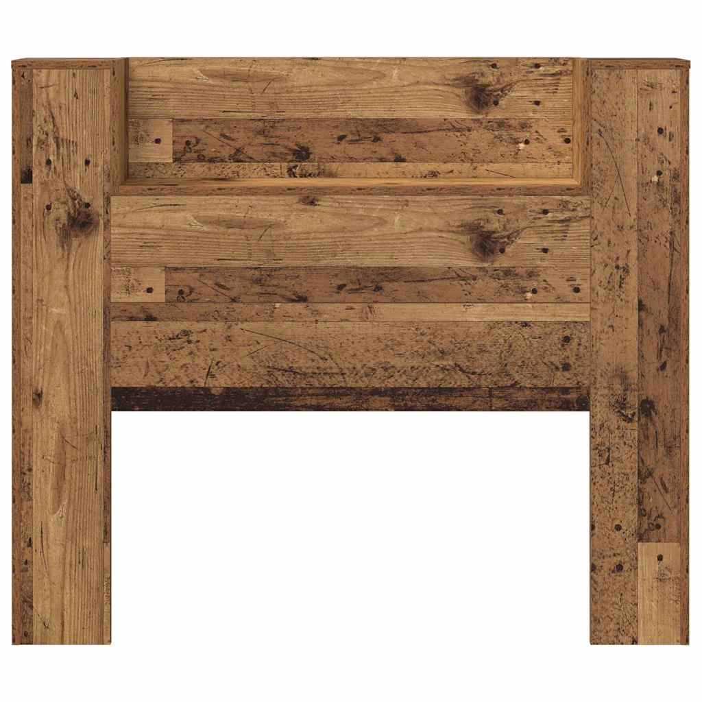Stauraum Kopfteil mit LED Altholz Holzwerkstoff