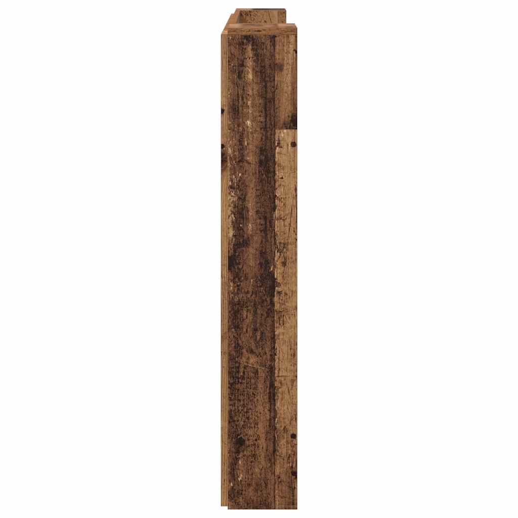 Stauraum Kopfteil mit LED Altholz Holzwerkstoff