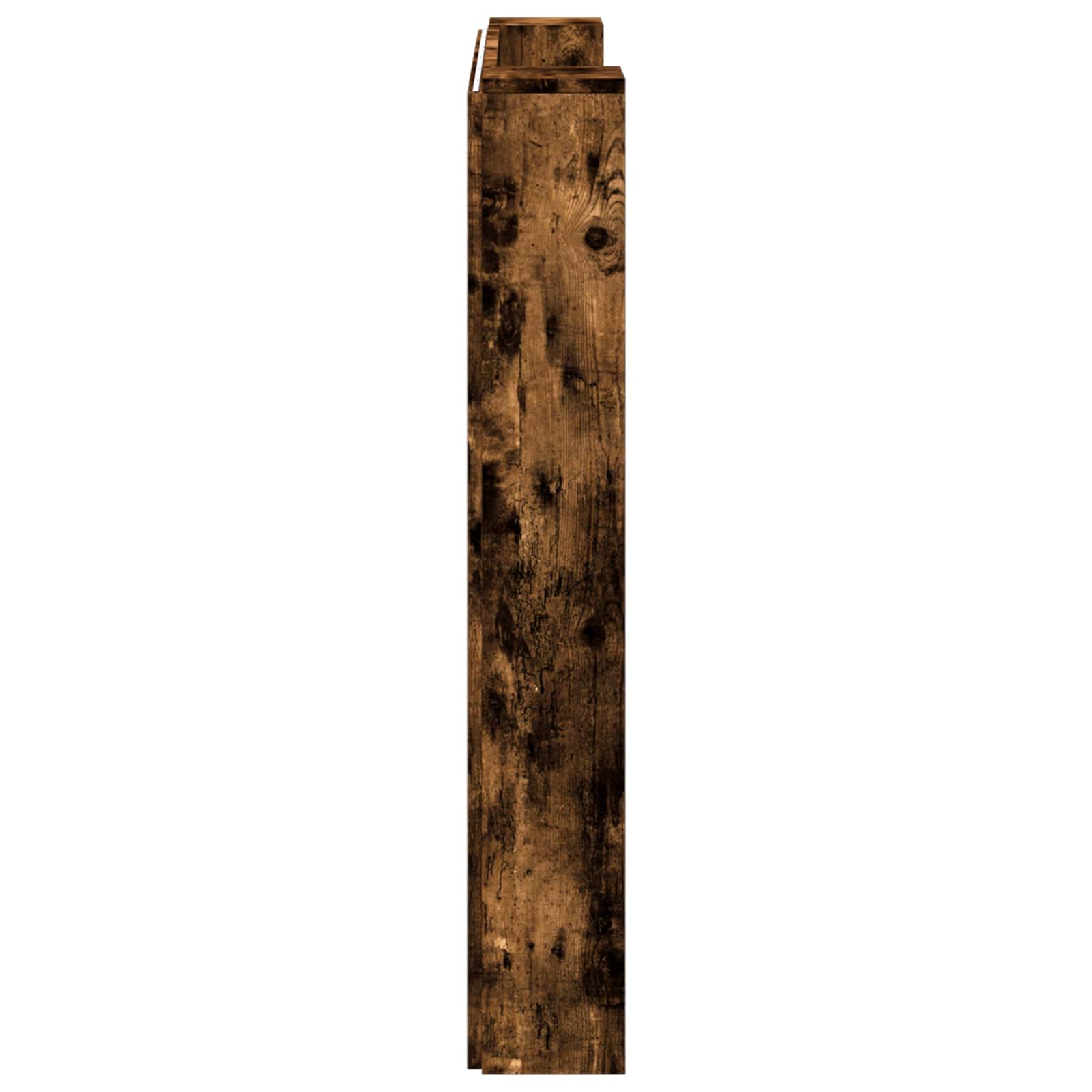 Stauraum Kopfteil mit LED Geräucherte Eiche Holzwerkstoff