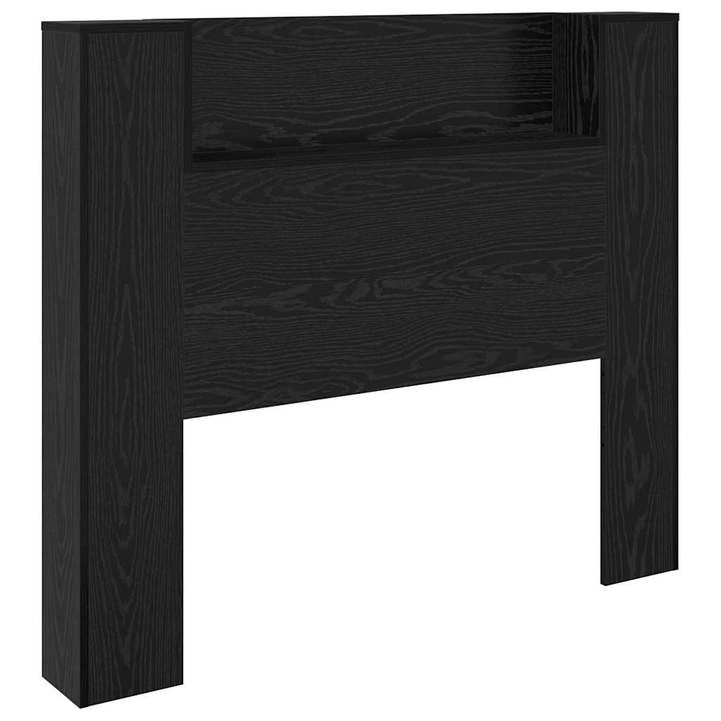 Stauraum Kopfteil mit LED Schwarze Eiche Holzwerkstoff