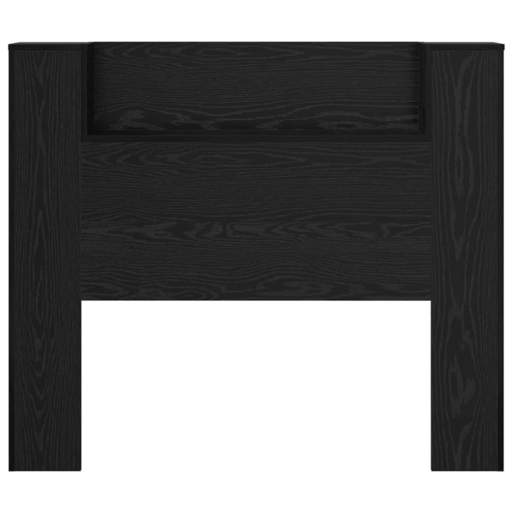 Stauraum Kopfteil mit LED Schwarze Eiche Holzwerkstoff