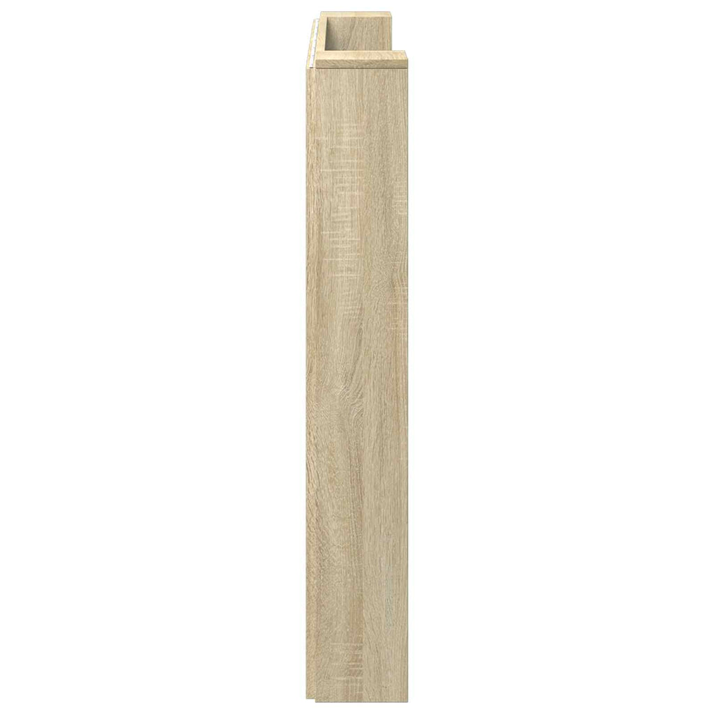 Stauraum Kopfteil mit LED Sonoma-Eiche Holzwerkstoff
