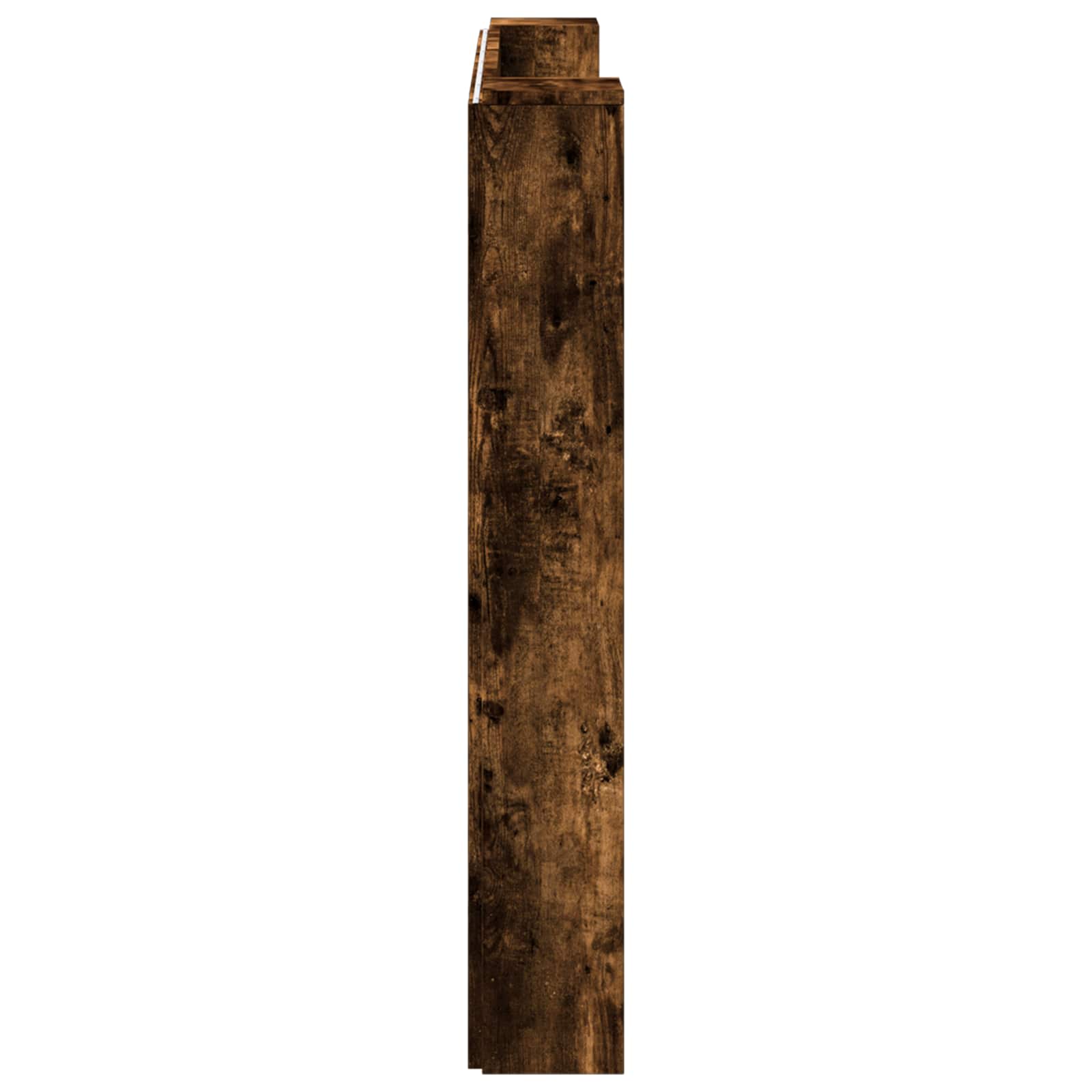Stauraum Kopfteil mit LED Geräucherte Eiche Holzwerkstoff