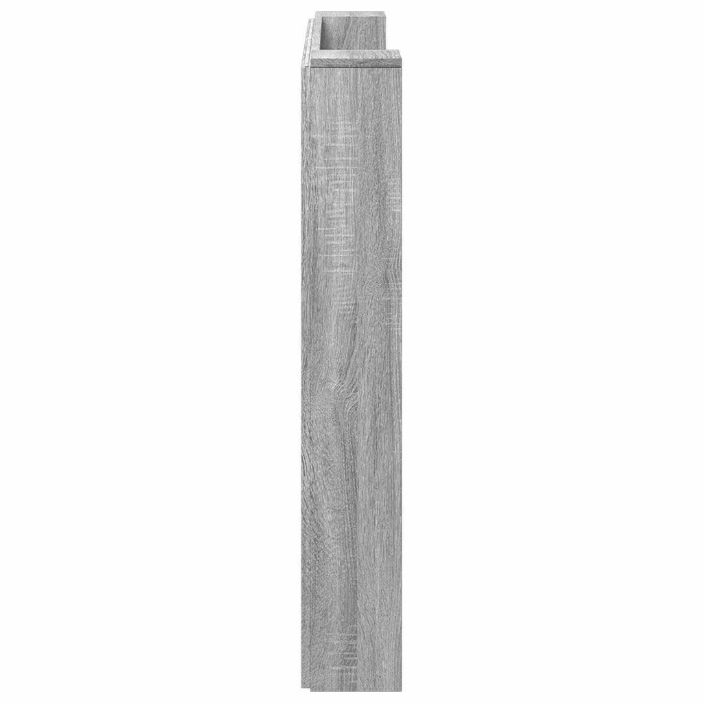 Stauraum Kopfteil mit LED Grau Sonoma Holzwerkstoff