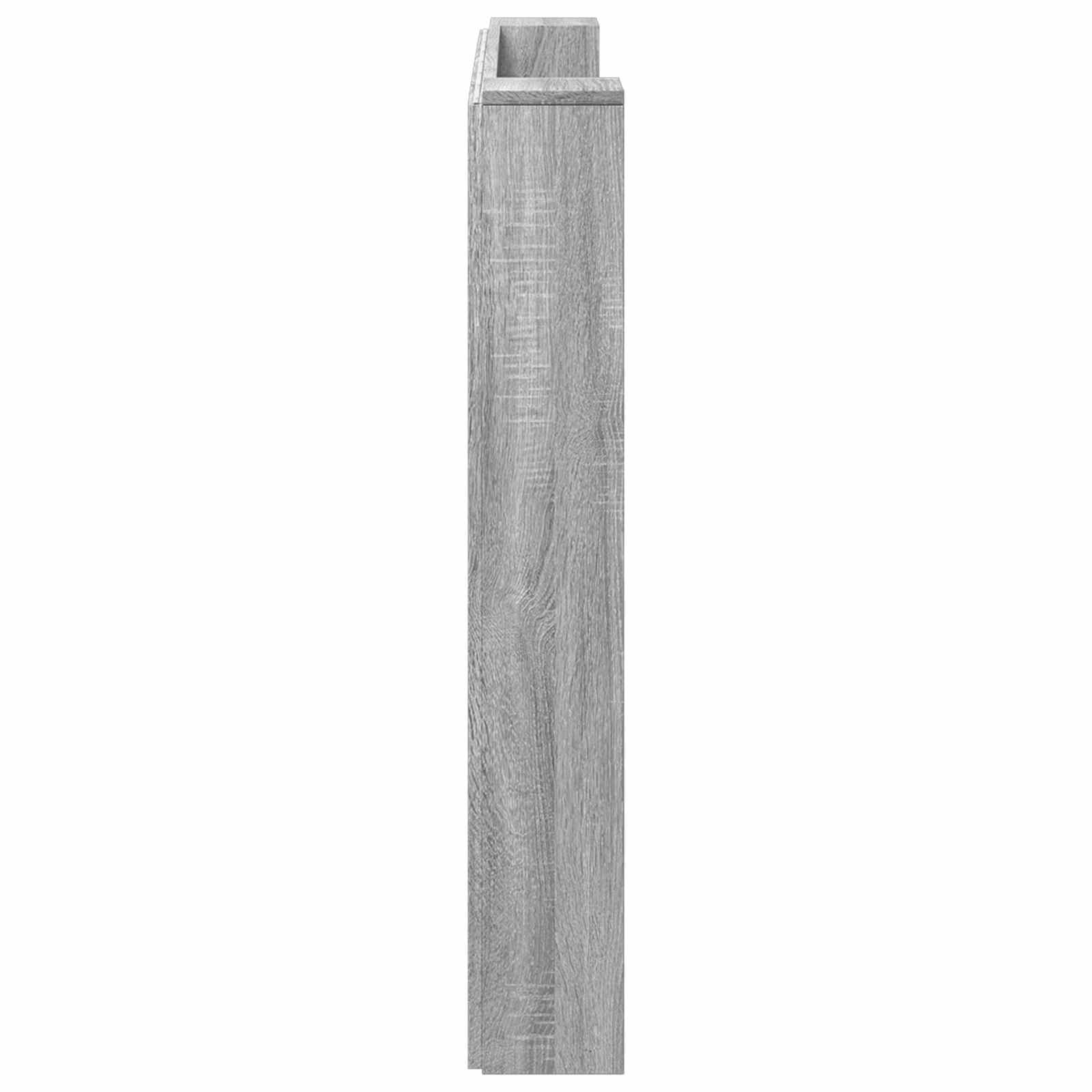Stauraum Kopfteil mit LED Grau Sonoma Holzwerkstoff