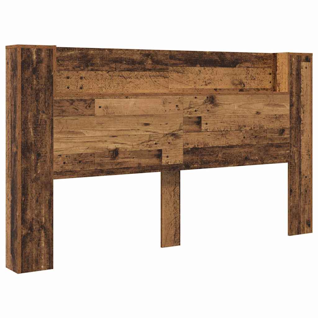 Stauraum Kopfteil mit LED Altholz Holzwerkstoff