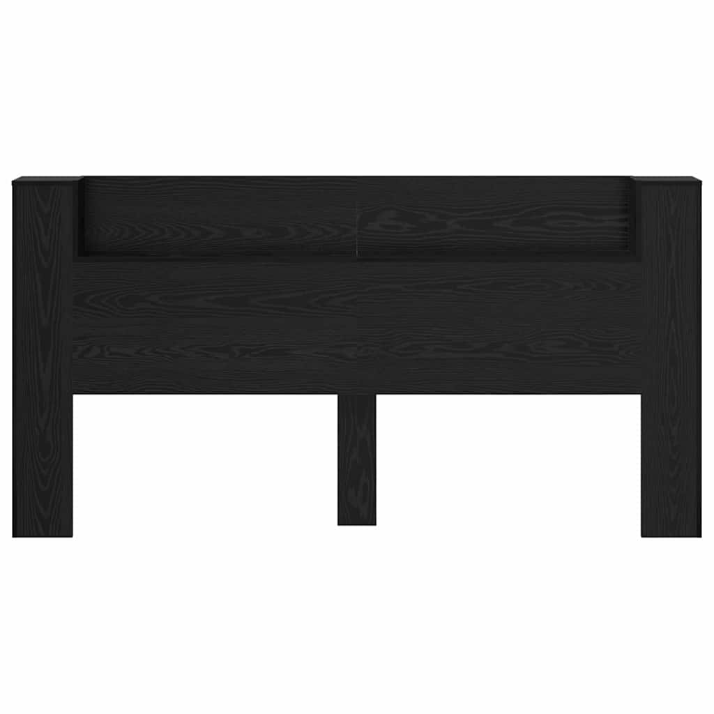 Stauraum Kopfteil mit LED Schwarze Eiche Holzwerkstoff