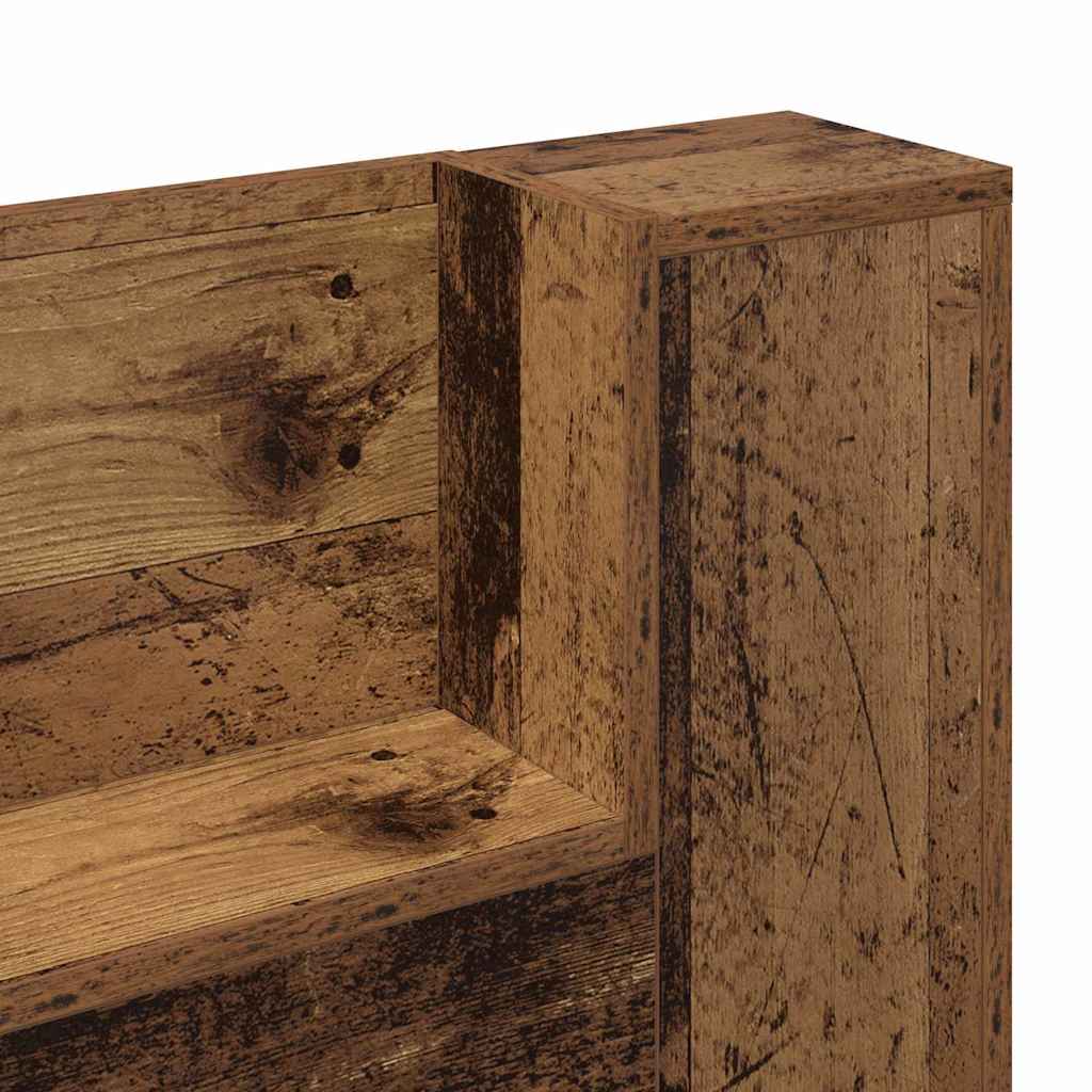 Stauraum Kopfteil mit LED Altholz Holzwerkstoff