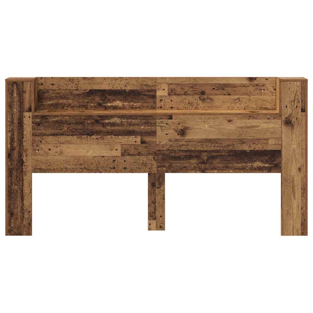 Stauraum Kopfteil mit LED Altholz Holzwerkstoff