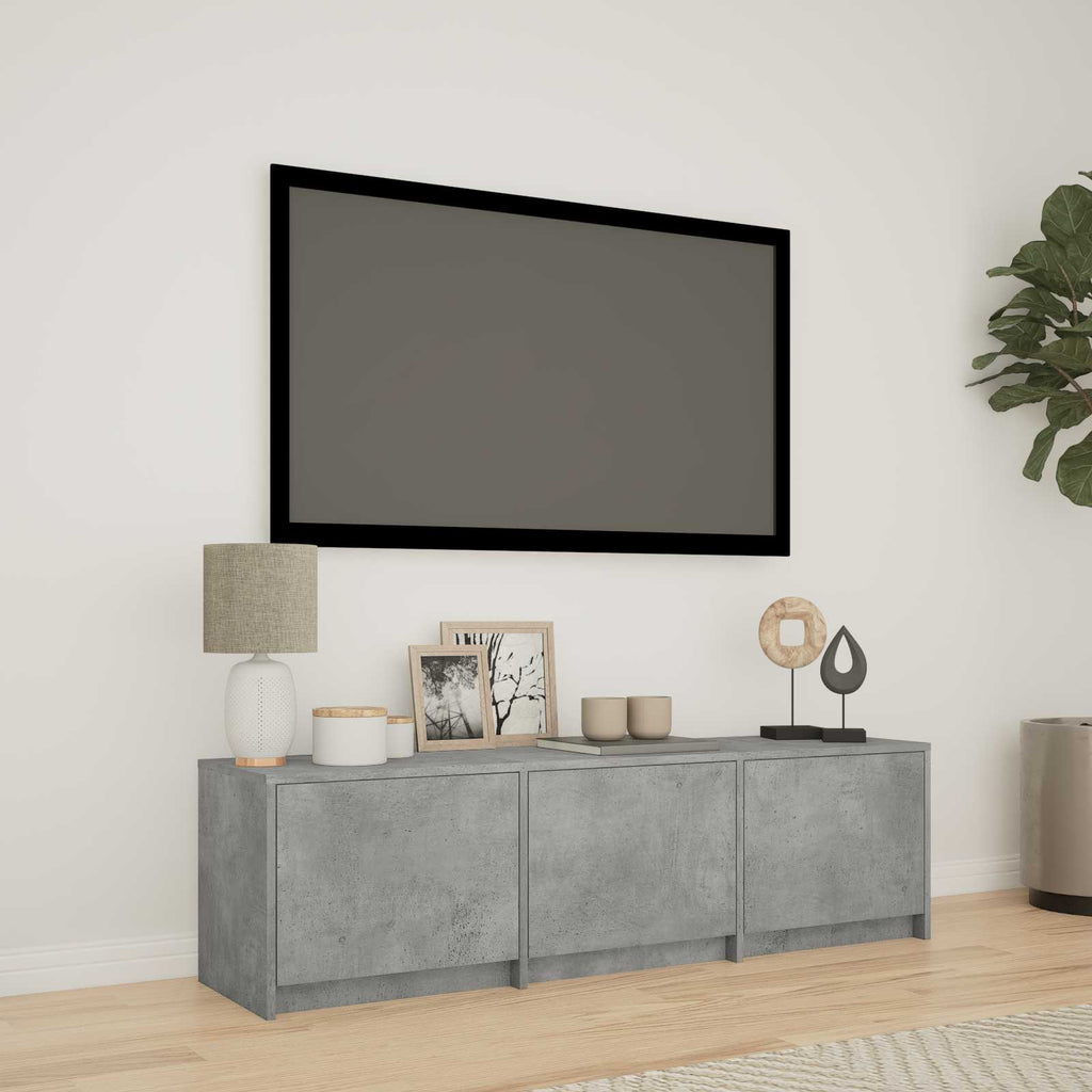 Fernsehschrank mit LED Betongrau 140 x 34 x 40 cm Holzwerkstoff
