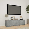 Fernsehschrank mit LED Betongrau 140 x 34 x 40 cm Holzwerkstoff