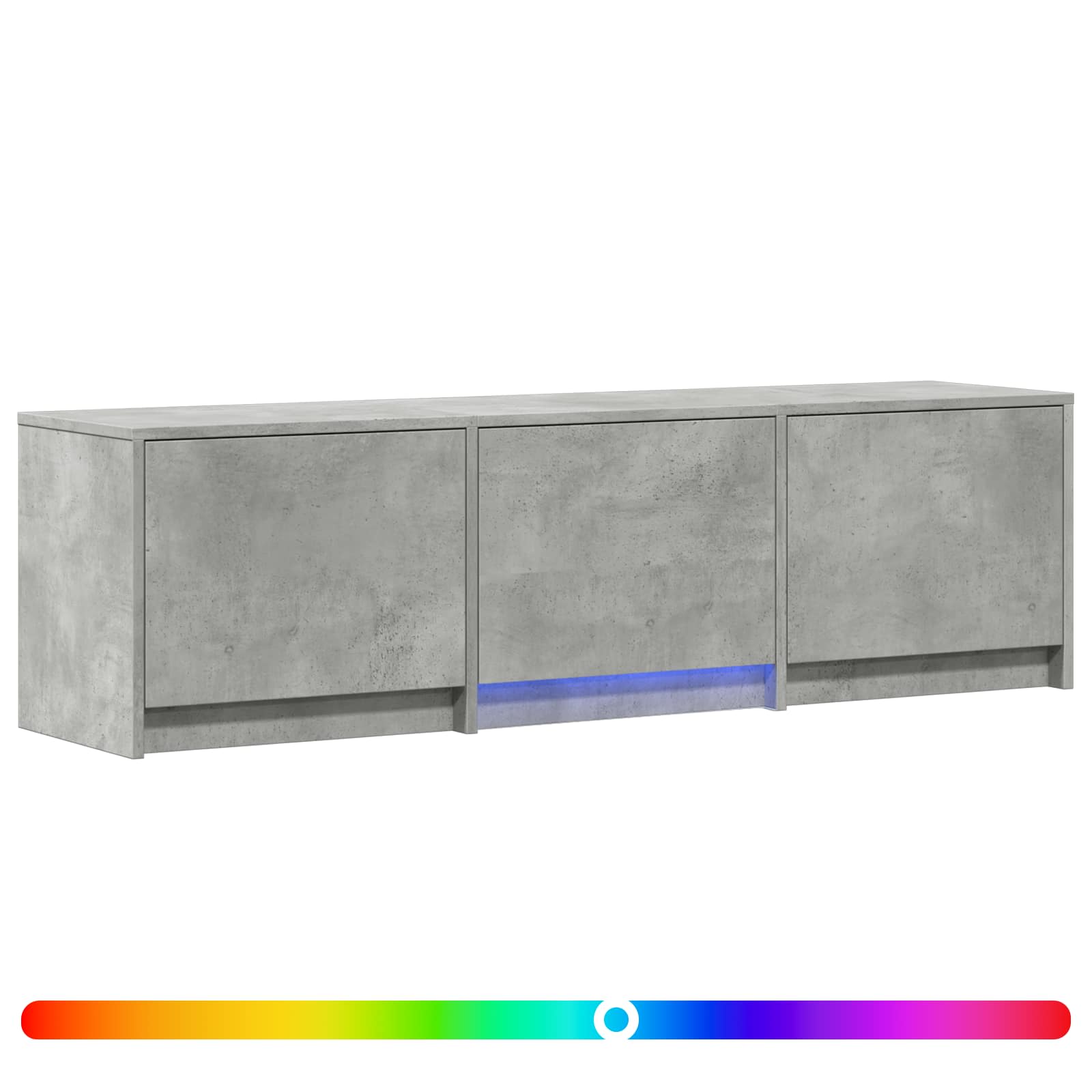 Fernsehschrank mit LED Betongrau 140 x 34 x 40 cm Holzwerkstoff