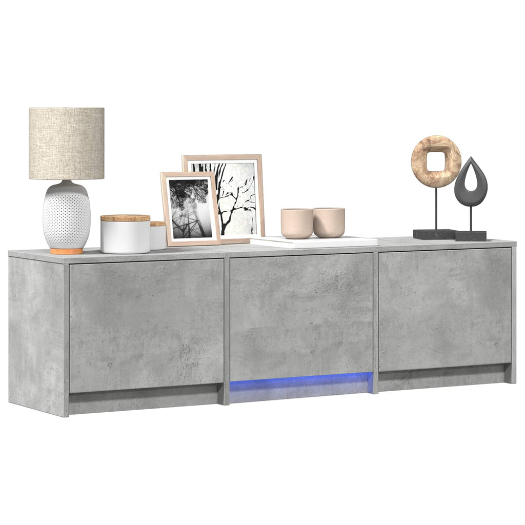 Fernsehschrank mit LED Betongrau 140 x 34 x 40 cm Holzwerkstoff