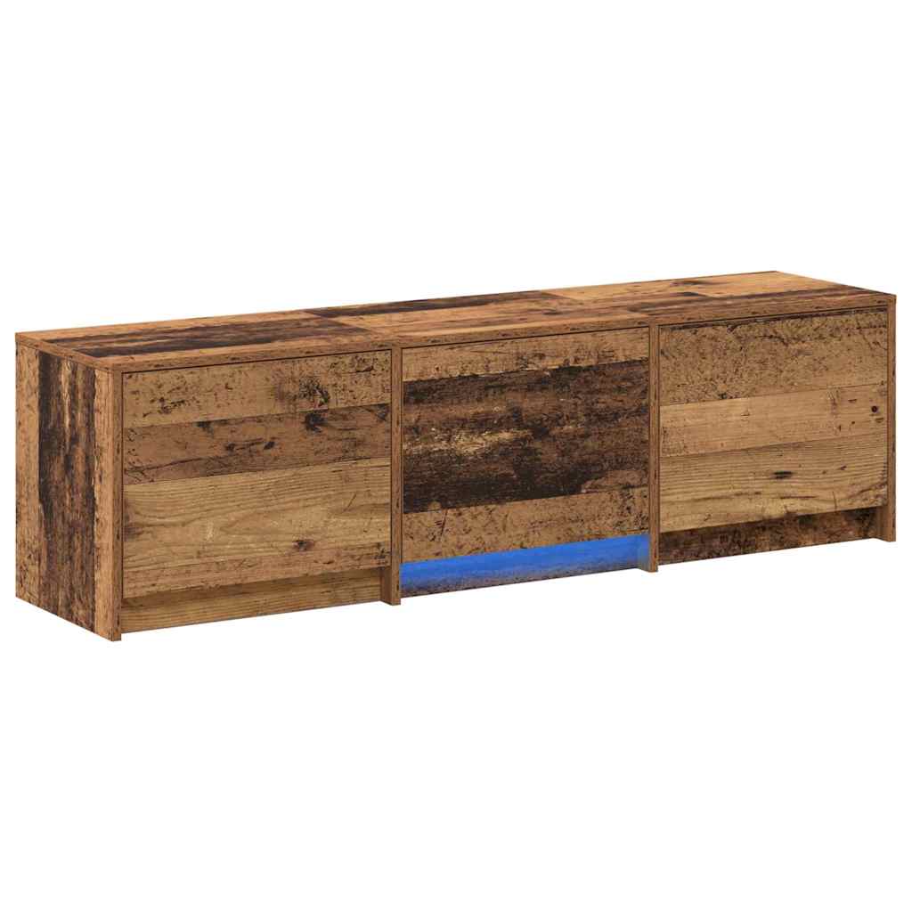 Fernsehschrank mit LED Altholz 140 x 34 x 40 cm Holzwerkstoff