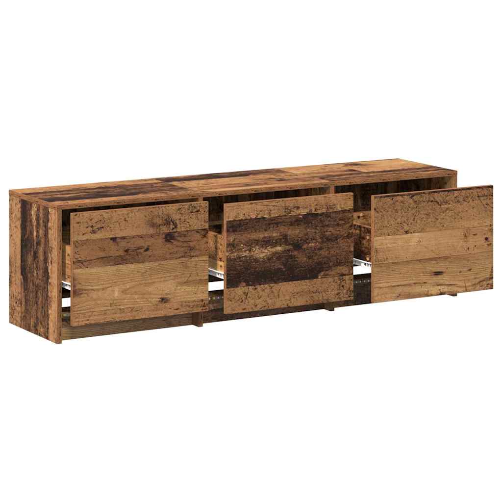 Fernsehschrank mit LED Altholz 140 x 34 x 40 cm Holzwerkstoff