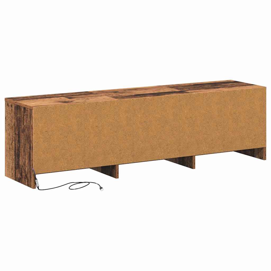 Fernsehschrank mit LED Altholz 140 x 34 x 40 cm Holzwerkstoff