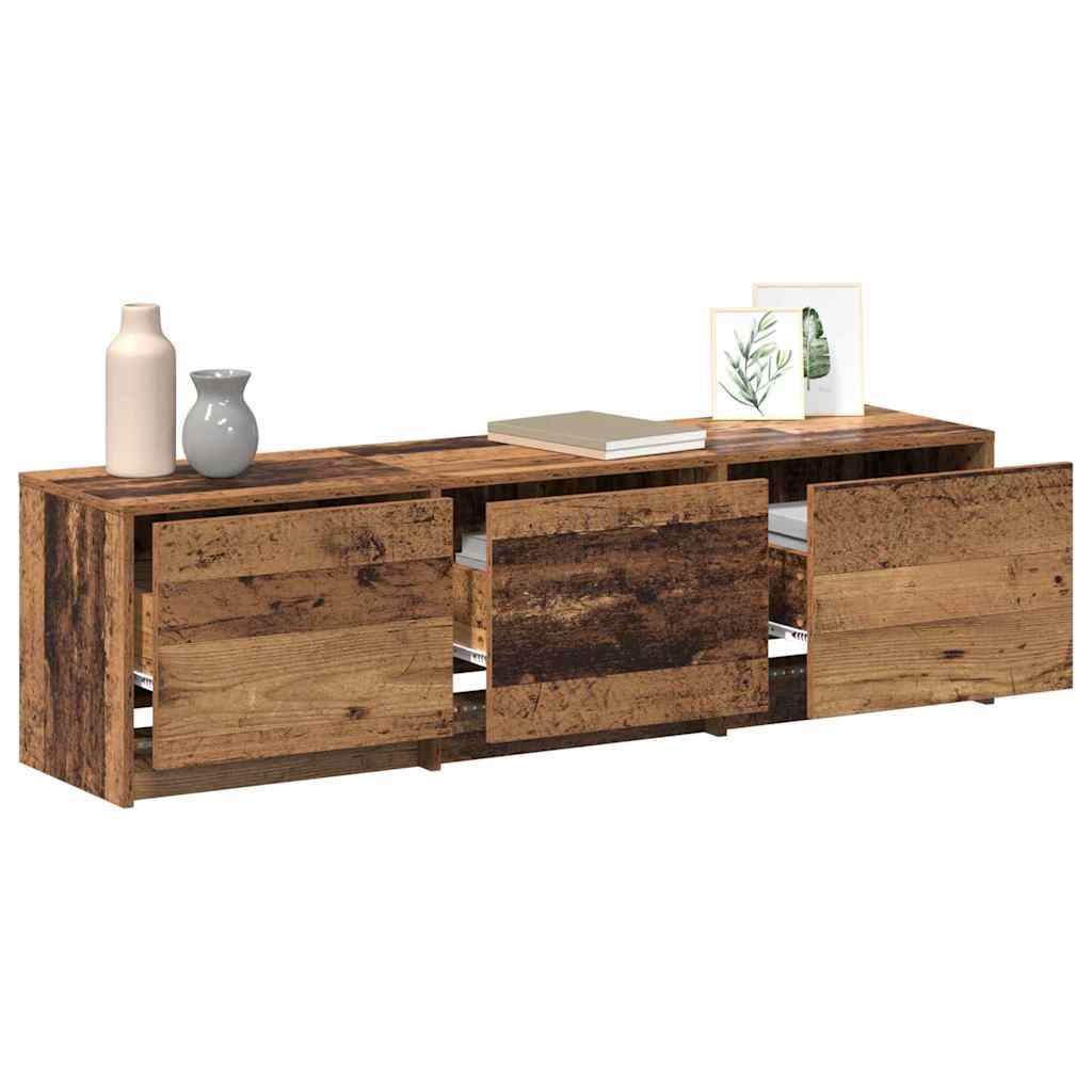 Fernsehschrank mit LED Altholz 140 x 34 x 40 cm Holzwerkstoff