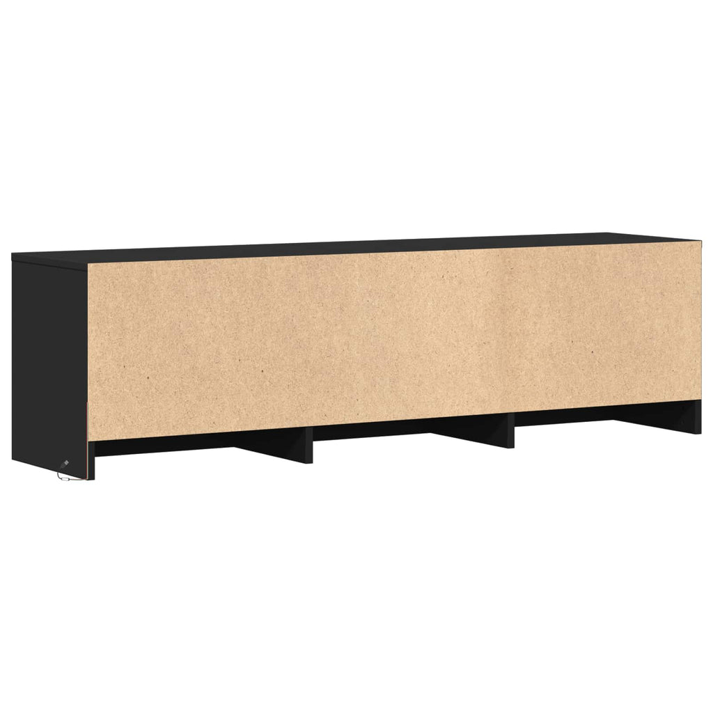Fernsehschrank mit LED Schwarz 140 x 34 x 40 cm Holzwerkstoff