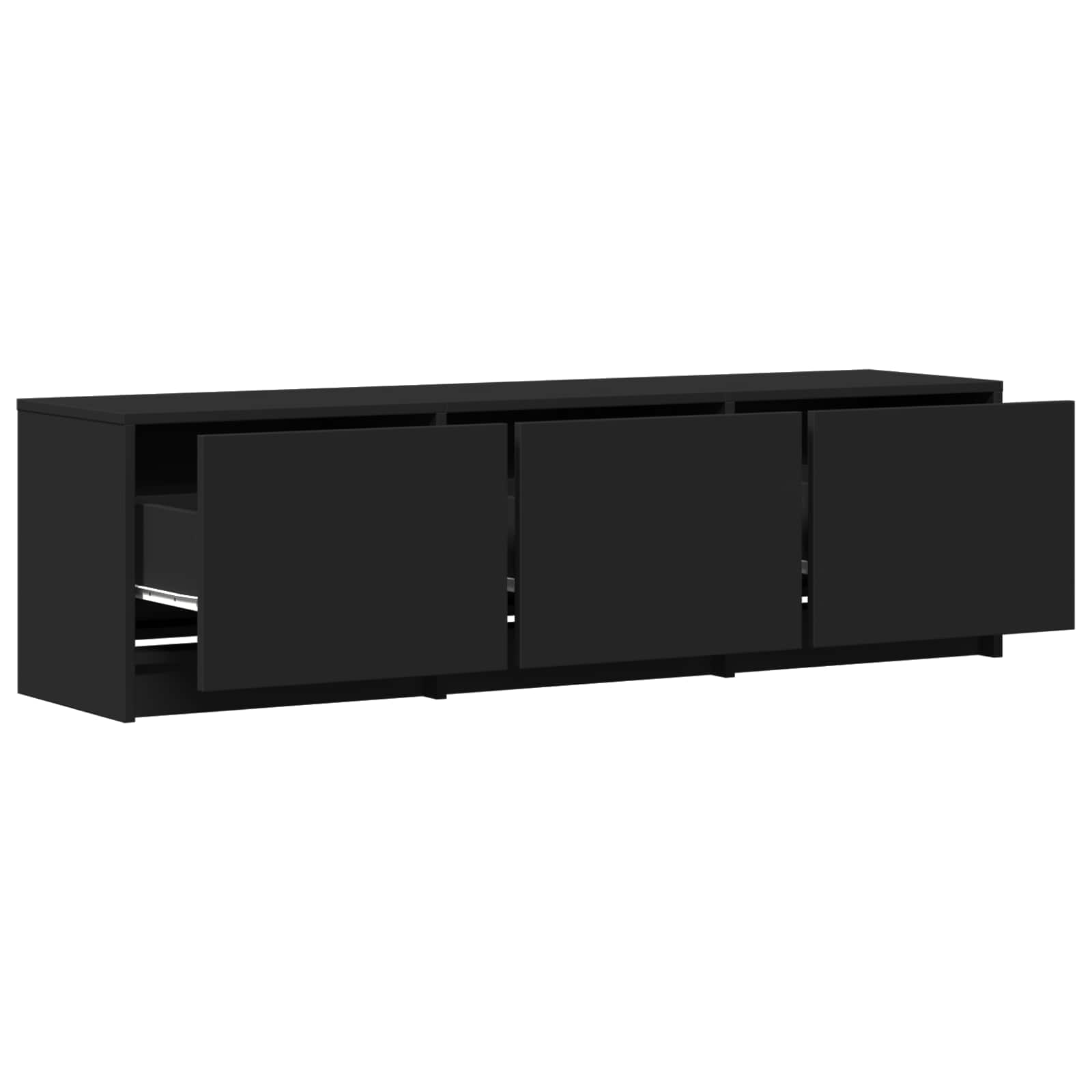 Fernsehschrank mit LED Schwarz 140 x 34 x 40 cm Holzwerkstoff