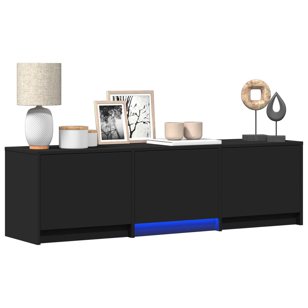 Fernsehschrank mit LED Schwarz 140 x 34 x 40 cm Holzwerkstoff