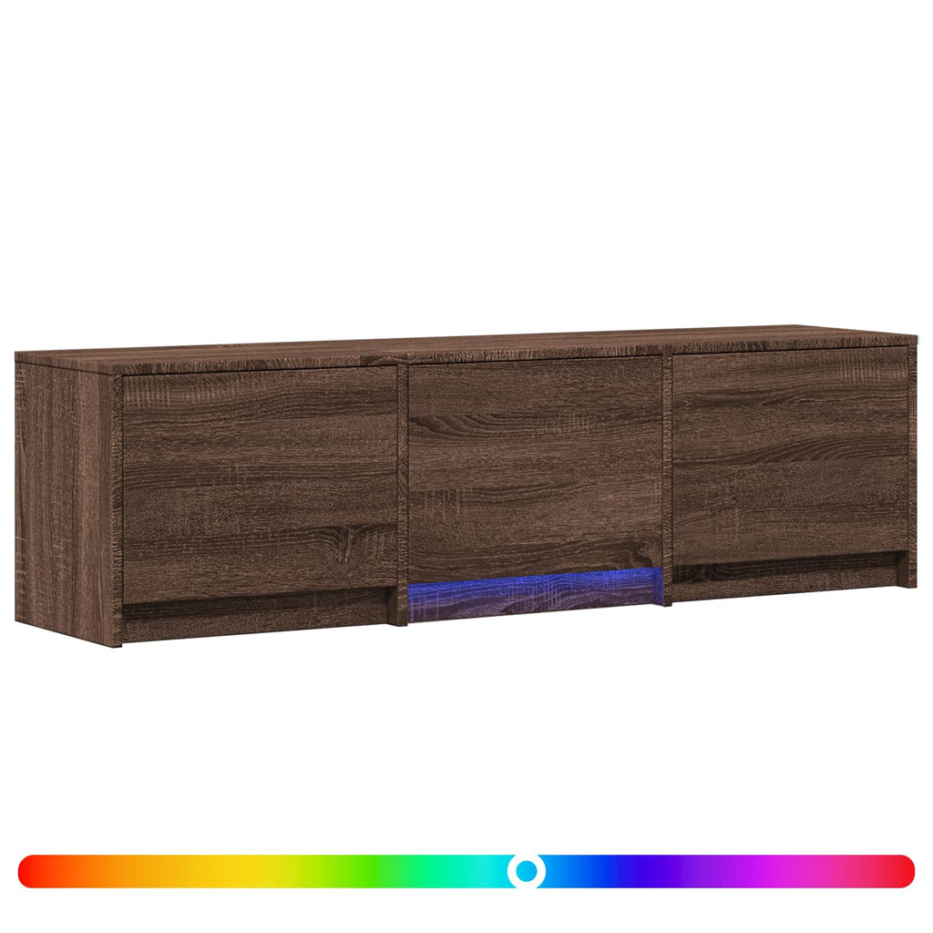 Fernsehschrank mit LED Braun Eichen-Optik 140 x 34 x 40 cm