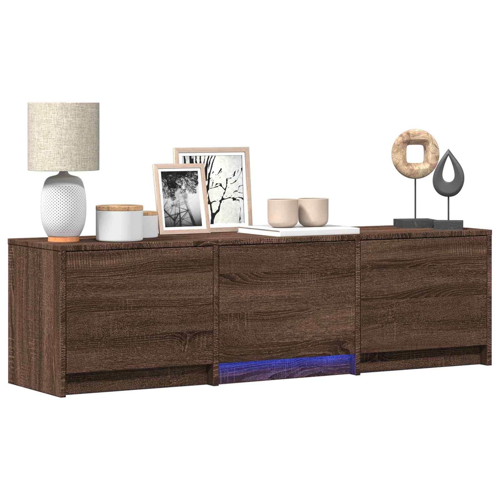Fernsehschrank mit LED Braun Eichen-Optik 140 x 34 x 40 cm