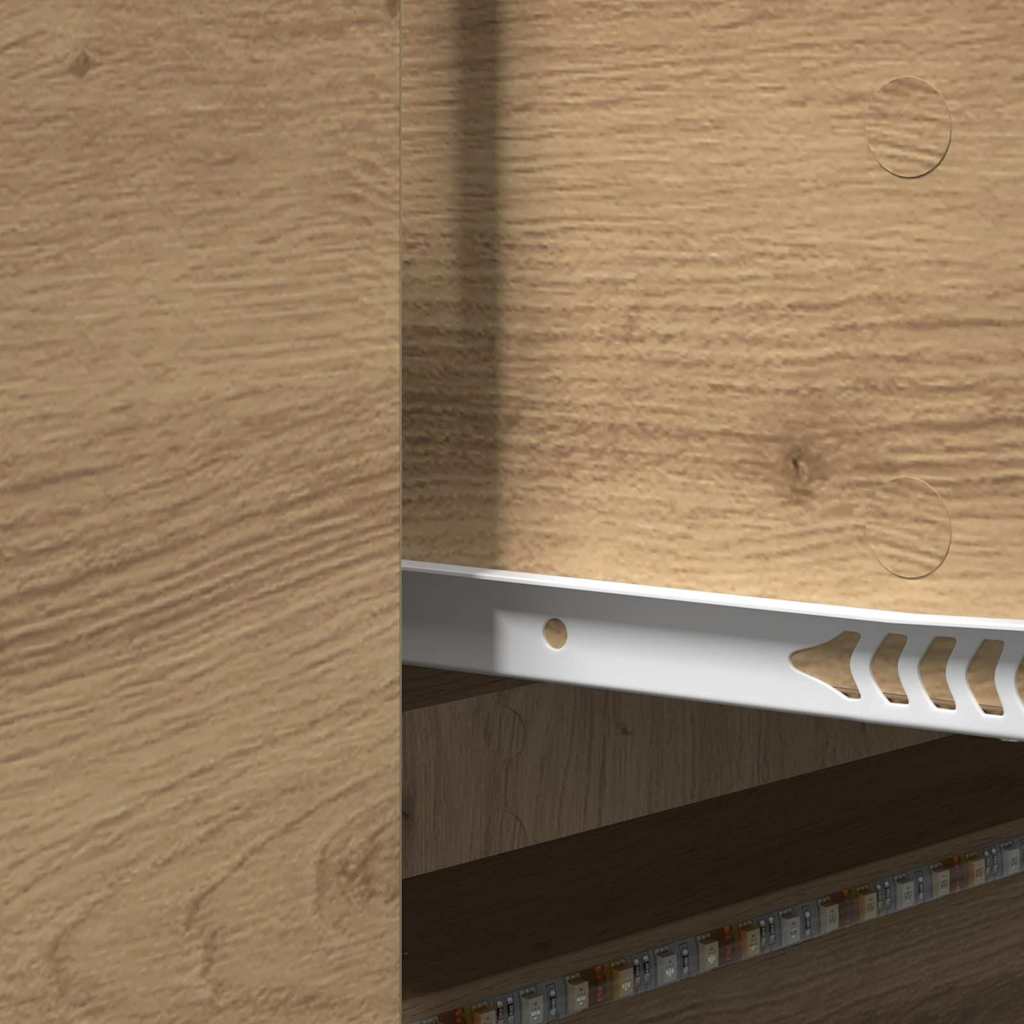Fernsehschrank mit LED Kunsthandwerk Eiche 140 x 34 x 40 cm