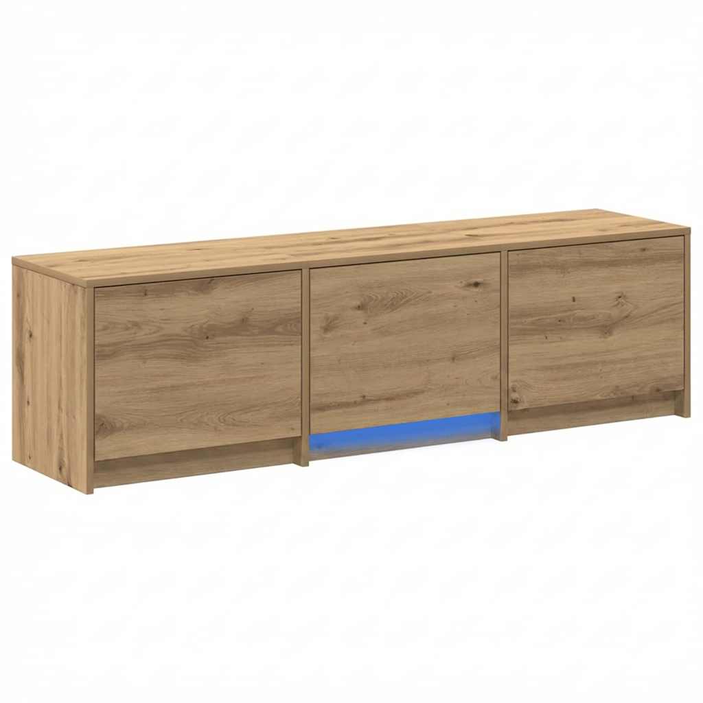 Fernsehschrank mit LED Kunsthandwerk Eiche 140 x 34 x 40 cm