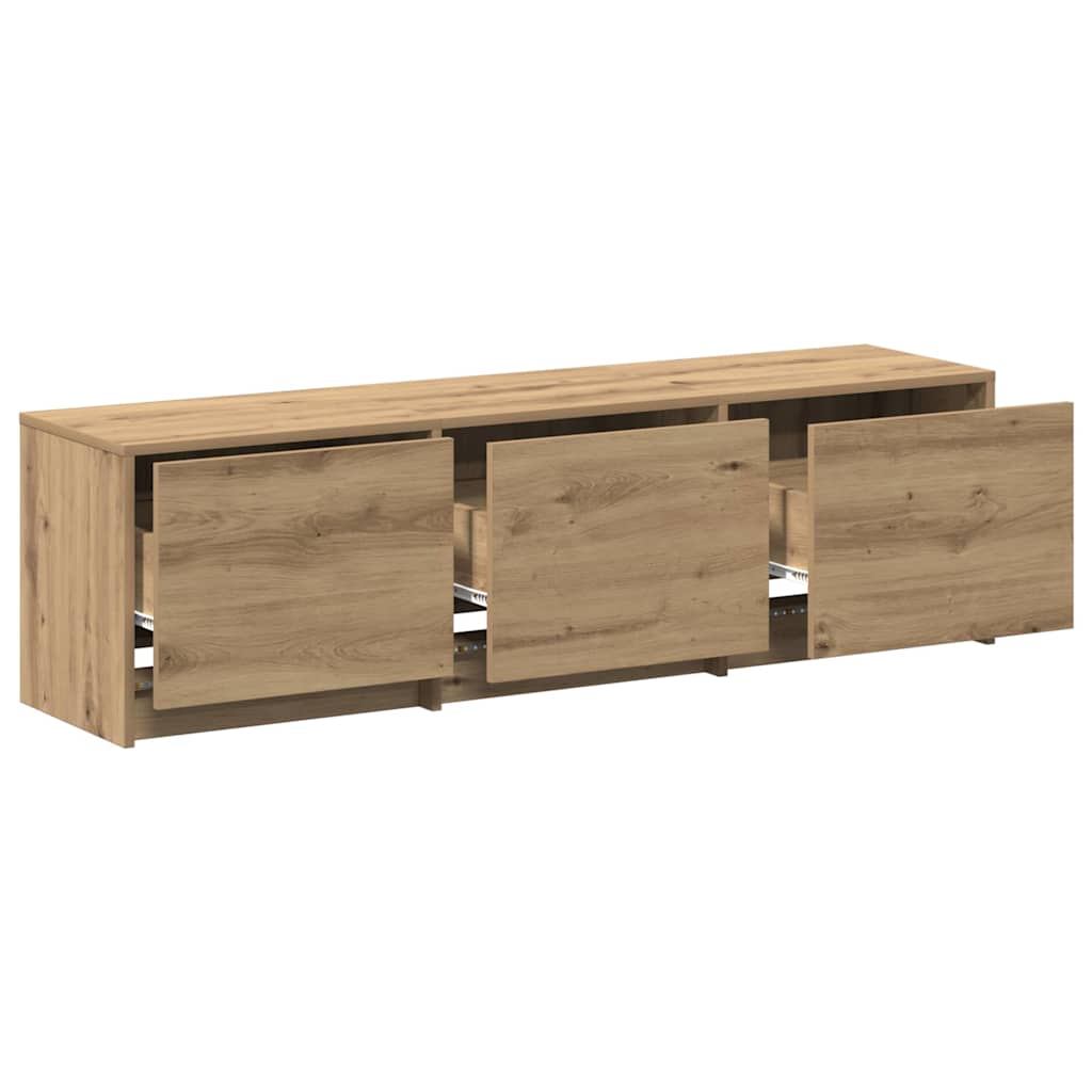 Fernsehschrank mit LED Kunsthandwerk Eiche 140 x 34 x 40 cm