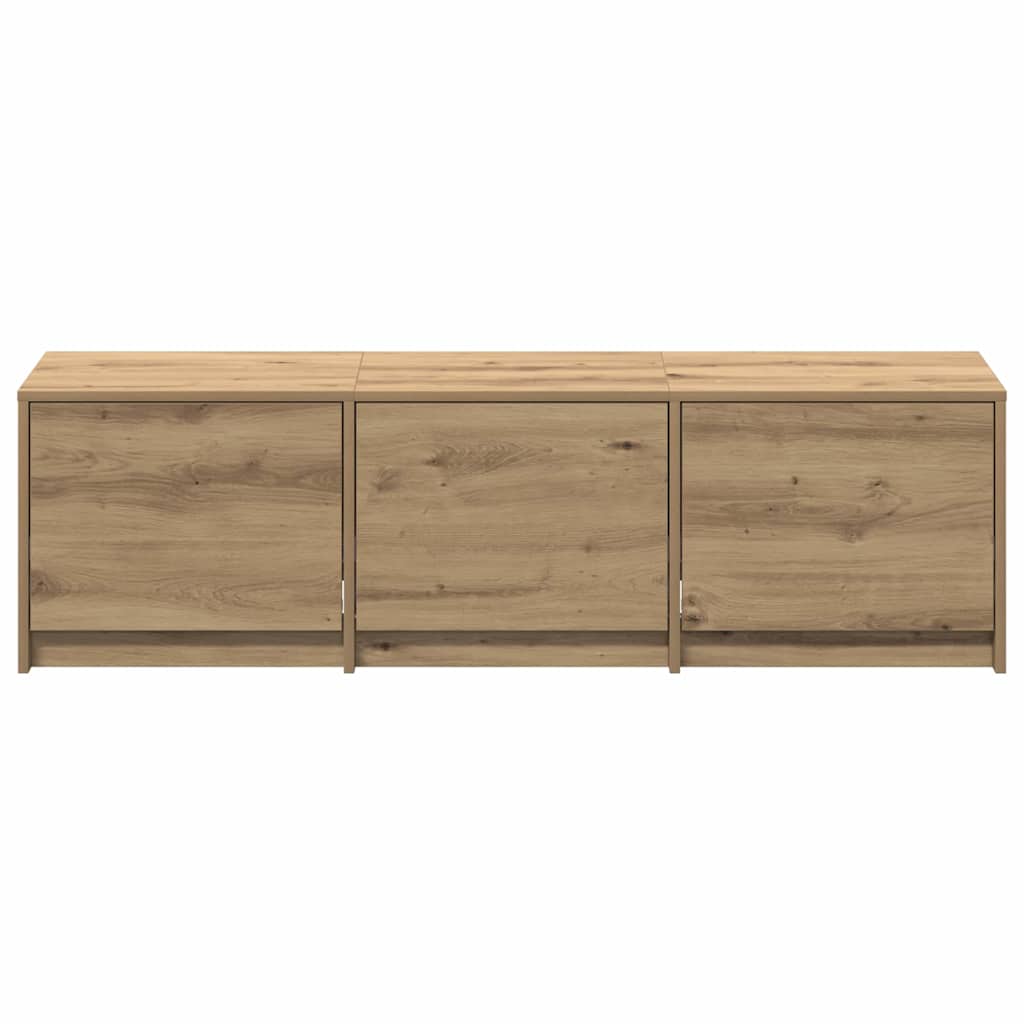 Fernsehschrank mit LED Kunsthandwerk Eiche 140 x 34 x 40 cm
