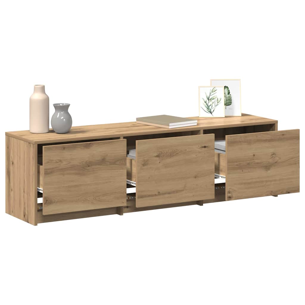 Fernsehschrank mit LED Kunsthandwerk Eiche 140 x 34 x 40 cm
