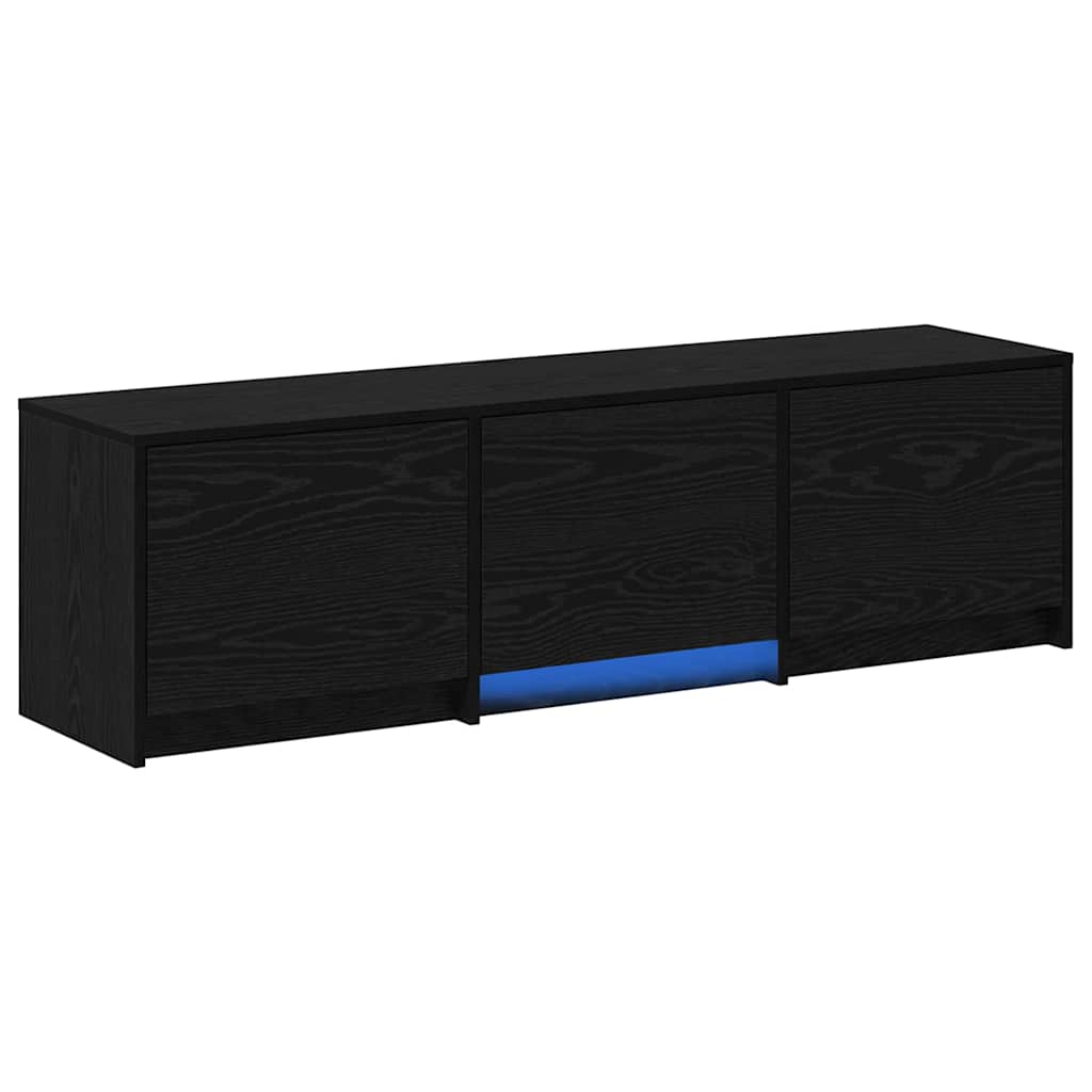 Fernsehschrank mit LED Schwarze Eiche 140 x 34 x 40 cm