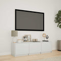 Fernsehschrank mit LED Weiß 140 x 34 x 40 cm Holzwerkstoff