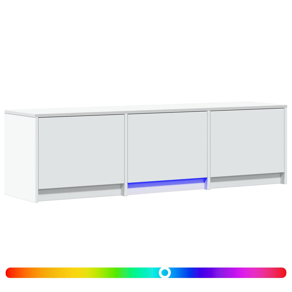 Fernsehschrank mit LED Weiß 140 x 34 x 40 cm Holzwerkstoff