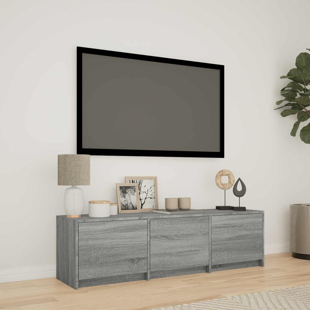 Fernsehschrank mit LED mit LED Graues Sonoma 140 x 34 x 40 cm