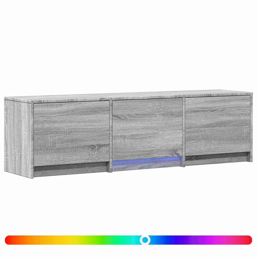 Fernsehschrank mit LED mit LED Graues Sonoma 140 x 34 x 40 cm