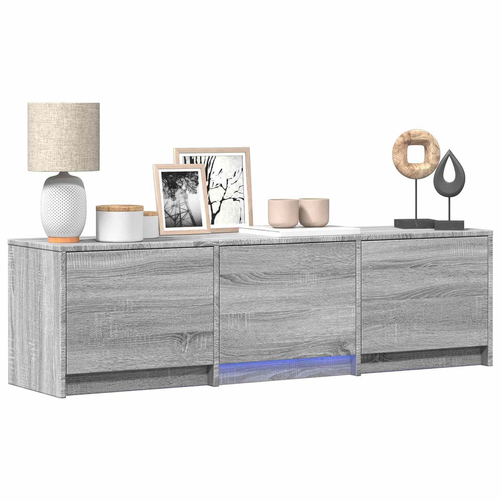 Fernsehschrank mit LED mit LED Graues Sonoma 140 x 34 x 40 cm