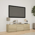 Fernsehschrank mit LED mit LED Sonoma-Eiche 140 x 34 x 40 cm