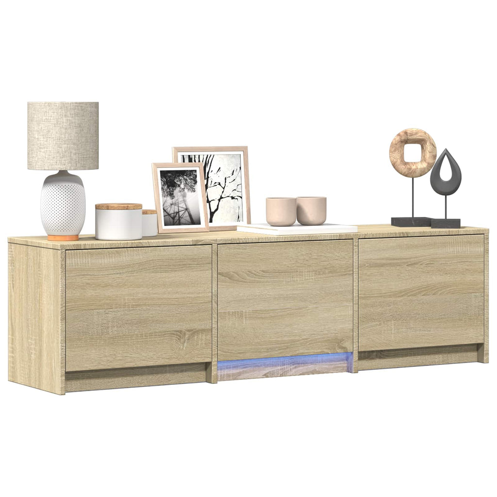 Fernsehschrank mit LED mit LED Sonoma-Eiche 140 x 34 x 40 cm