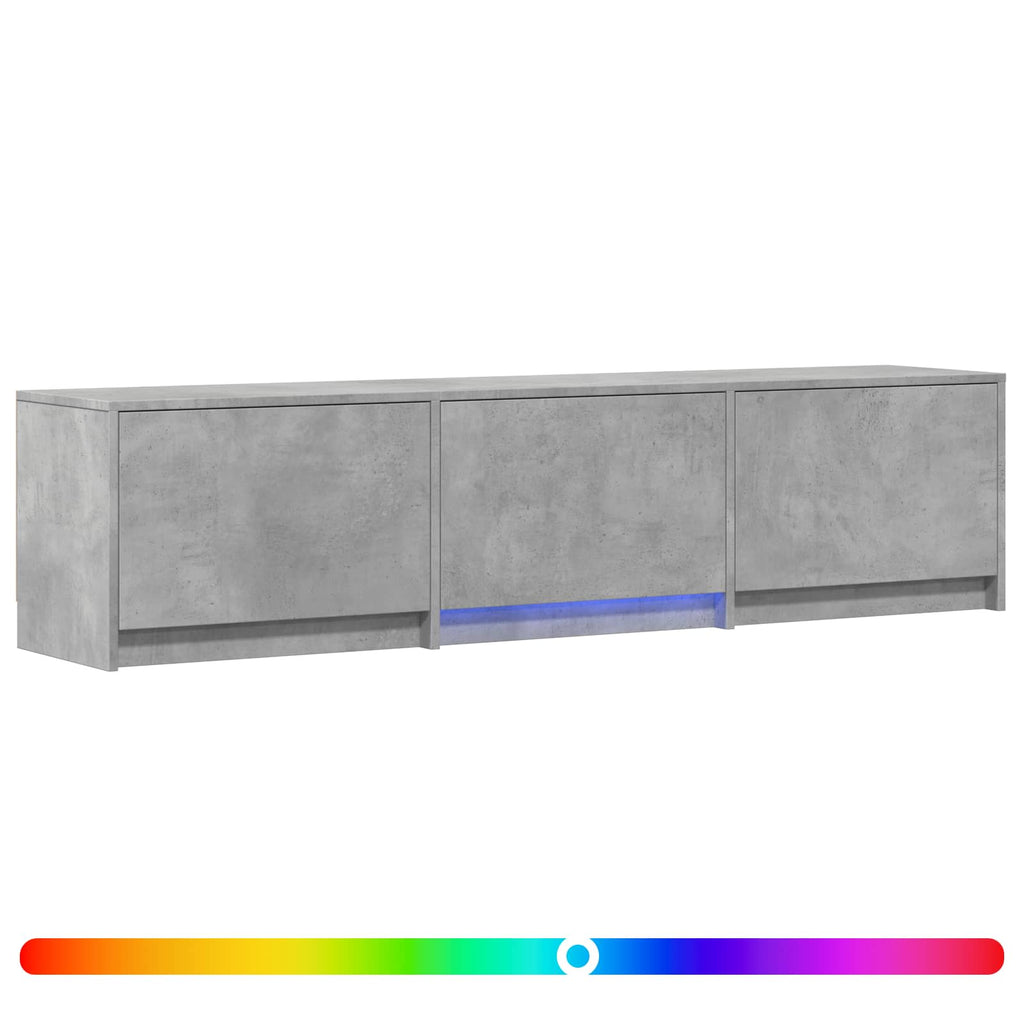 Fernsehschrank mit LED Betongrau 165 x 34 x 40 cm Holzwerkstoff