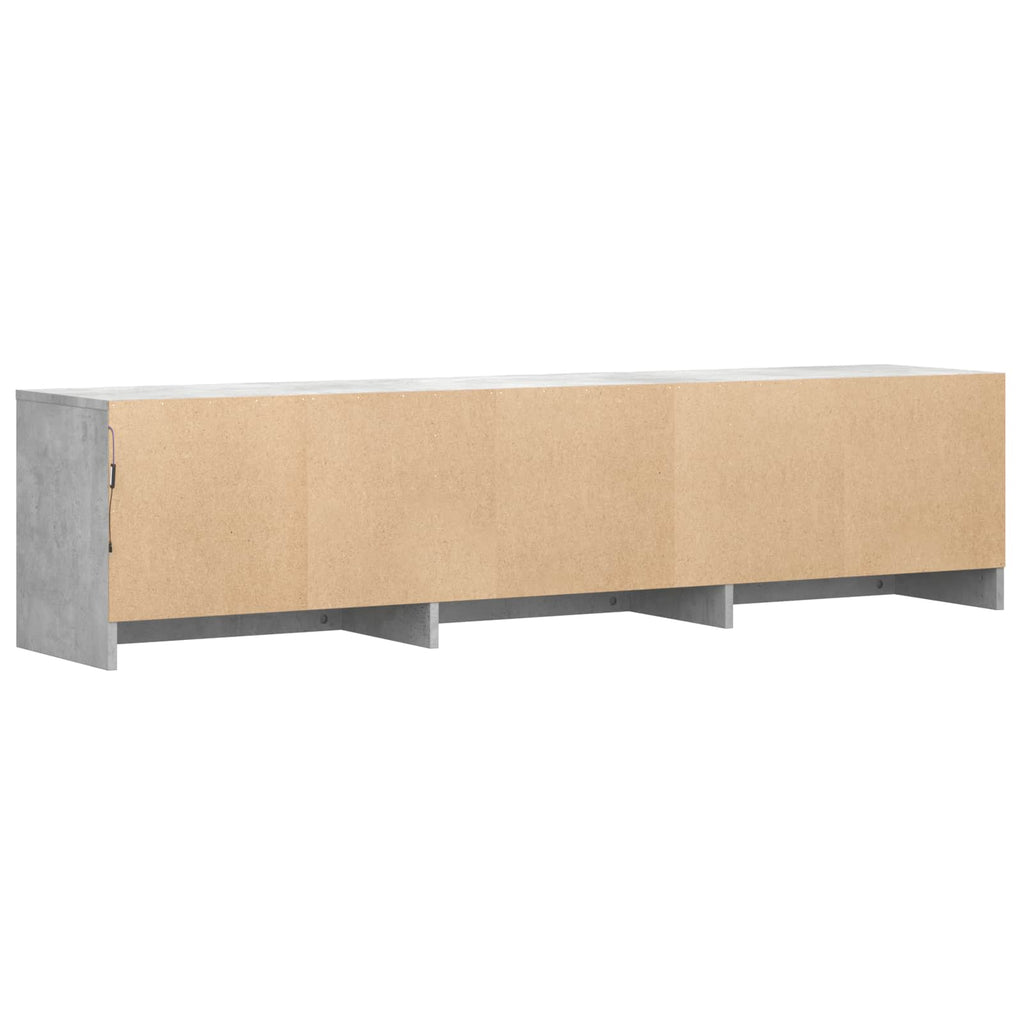 Fernsehschrank mit LED Betongrau 165 x 34 x 40 cm Holzwerkstoff