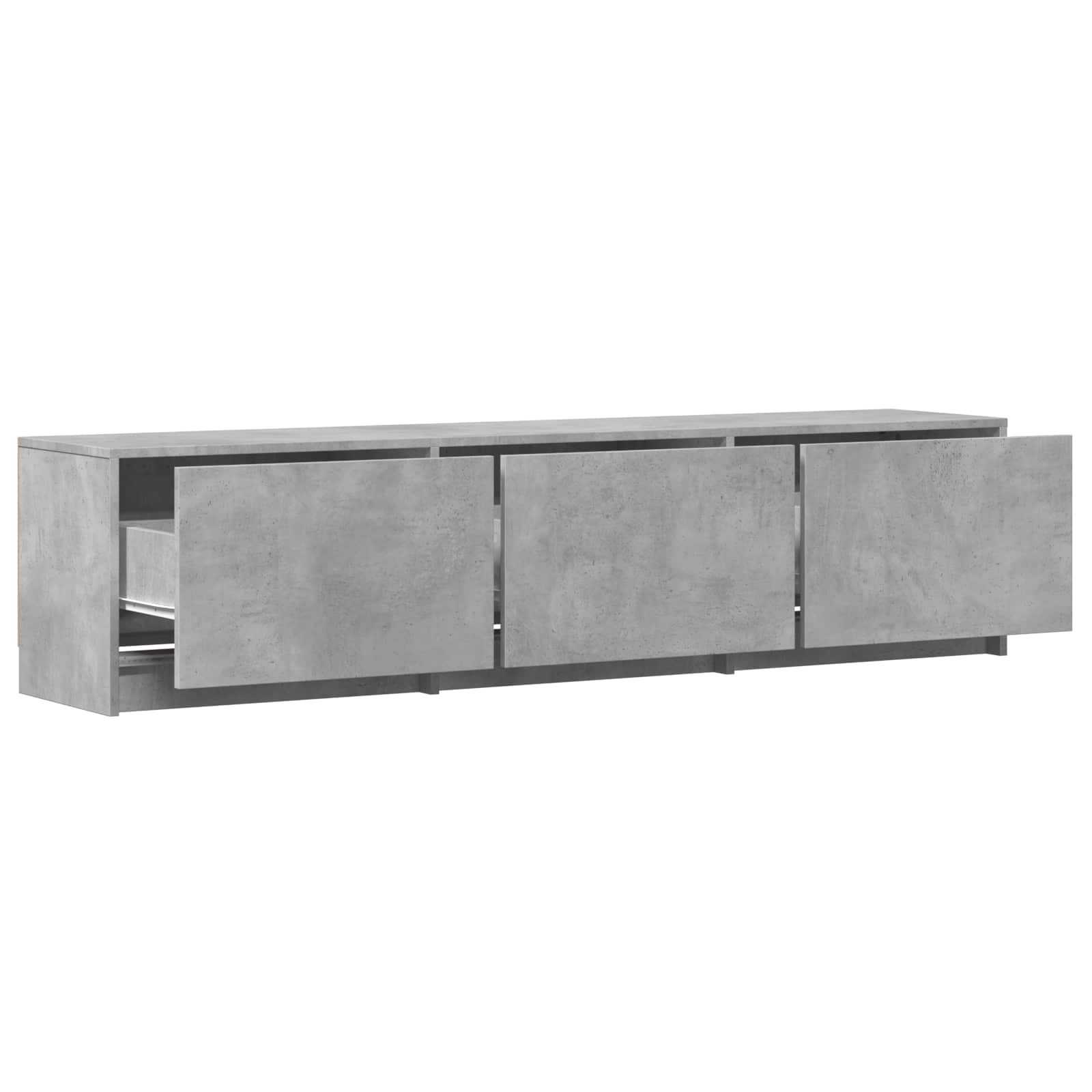 Fernsehschrank mit LED Betongrau 165 x 34 x 40 cm Holzwerkstoff